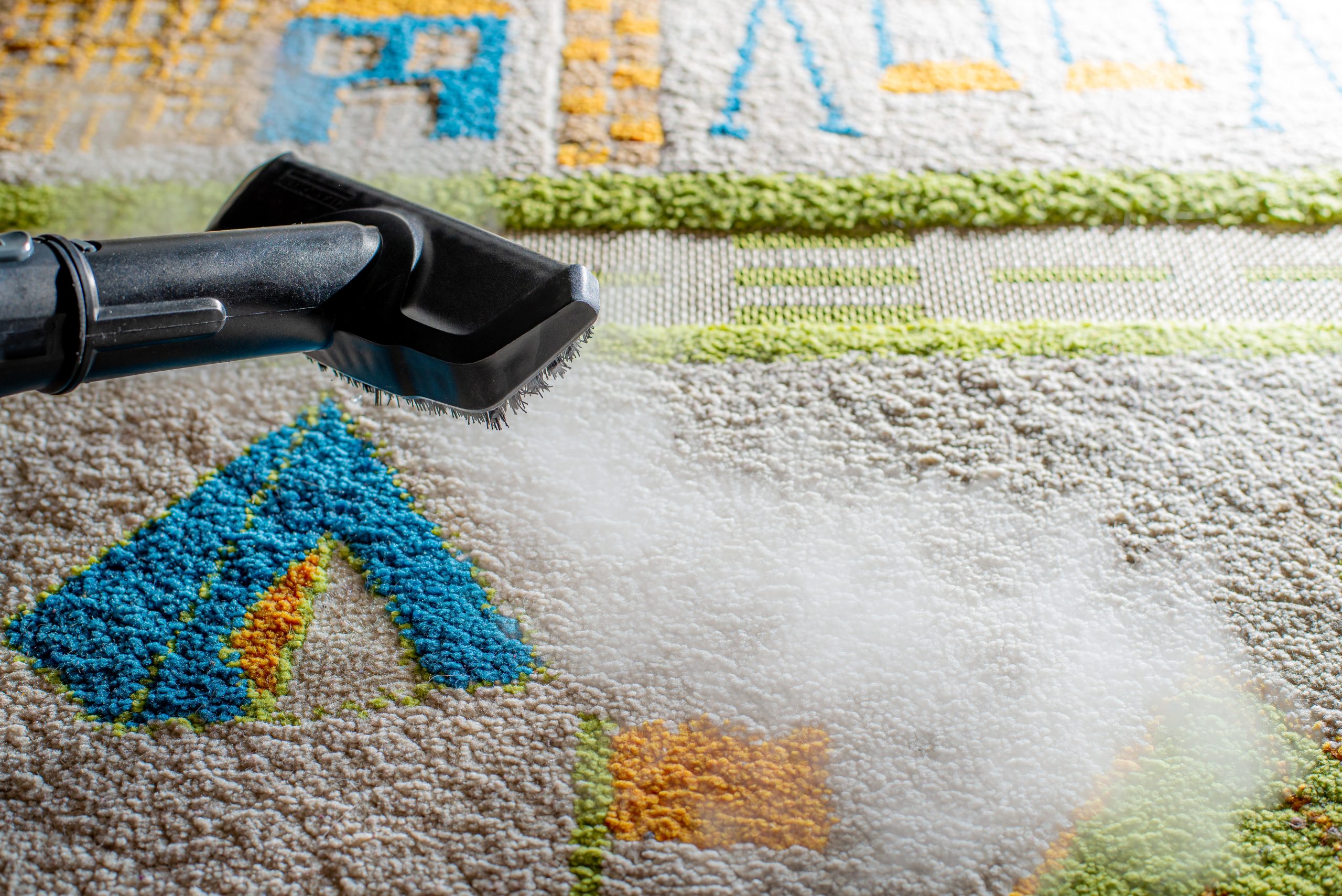 steam cleaning of the carpet in the children's room.